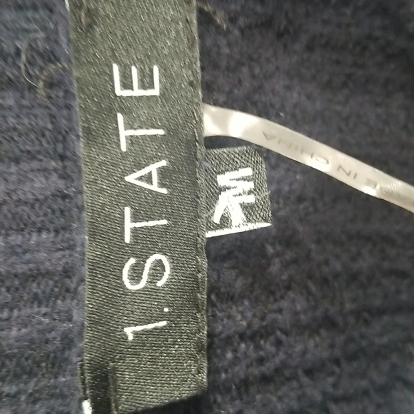 1State Dark Blue Cozy Turtleneck Side Button Sweater - Picture 2 of 8